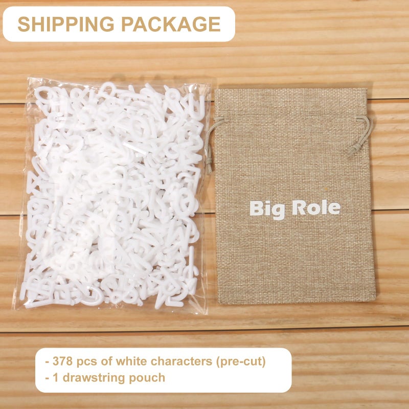 Big Role Letters for Letter Board Letters Only, 1 inch White Message Board Letters Felt Letter Board Sign Accessories (378 pcs), 1â€ Pre Cut Plastic Letterboard Letters Numbers Changeable Menu Board Replacement - Image 5
